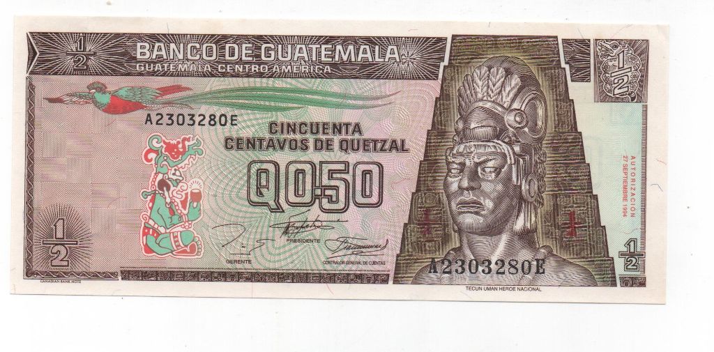 GUATEMALA DEL AÑO 1994 DE 50 CENTAVOS DE QUETZAL